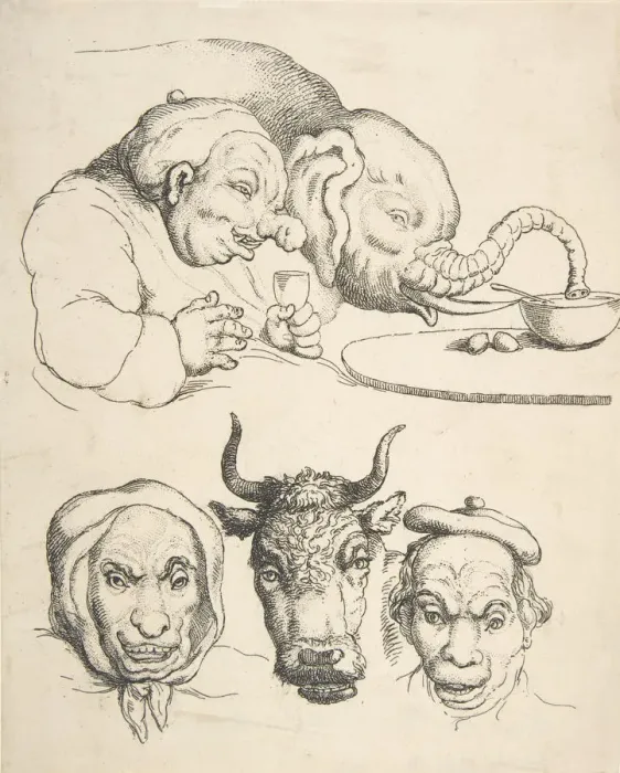 Framed Print : Comparative Anatomy, 1800-25. 1800-25. Creator: Thomas Rowlandson Framed Print : Comparative Anatomy, 1800-25. 1800-25. Creator: Thomas Rowlandson
