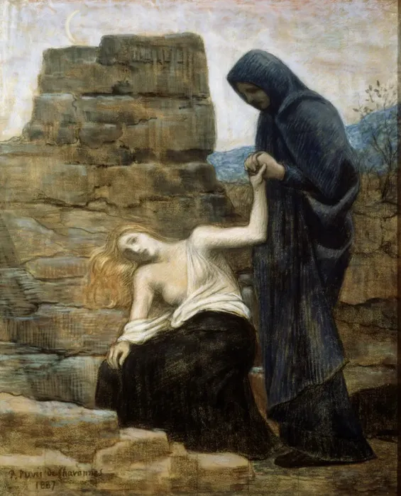 Framed Print : The Compassion, 1887. Artist: Pierre Puvis de Chavannes Framed Print : The Compassion, 1887. Artist: Pierre Puvis de Chavannes
