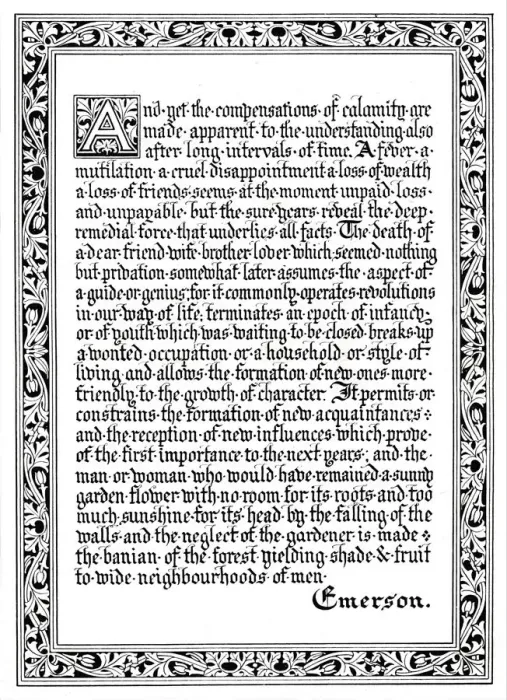 Framed Print : Compensations Quotation from Emerson, c1917, (1917). Artist: Ralph Waldo Emerson Framed Print : Compensations Quotation from Emerson, c1917, (1917). Artist: Ralph Waldo Emerson