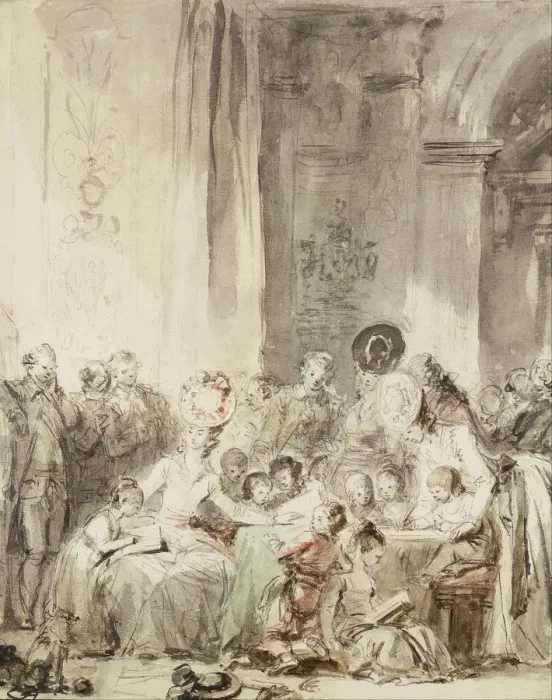 Framed Print : The Competition (Le concours). Artist: Fragonard, Jean Honore (1732-1806) Framed Print : The Competition (Le concours). Artist: Fragonard, Jean Honore (1732-1806)