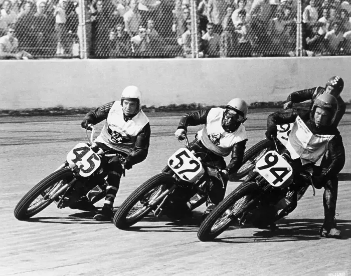 Framed Print : Competitors in a dirt track race, America Framed Print : Competitors in a dirt track race, America