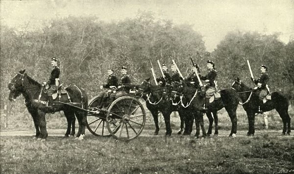 Complete Machine Gun Detachment of Mounted Infantry, 1900. Creator: Eldridge