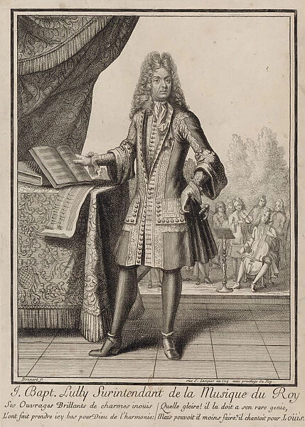 Composer Jean-Baptiste Lully, before 1711. Artist: Bonnart, Henri (1642-1711)