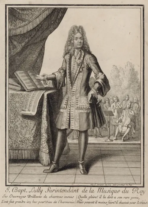 Framed Print : Composer Jean-Baptiste Lully, before 1711. Artist: Bonnart, Henri (1642-1711) Framed Print : Composer Jean-Baptiste Lully, before 1711. Artist: Bonnart, Henri (1642-1711)