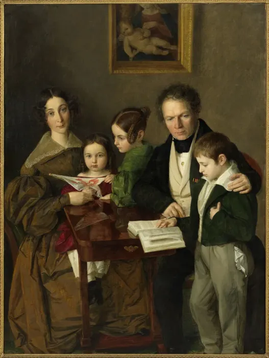 Framed Print : The composer Johann Baptist Gansbacher (1778-1844) and his family, c. 1838 Framed Print : The composer Johann Baptist Gansbacher (1778-1844) and his family, c. 1838