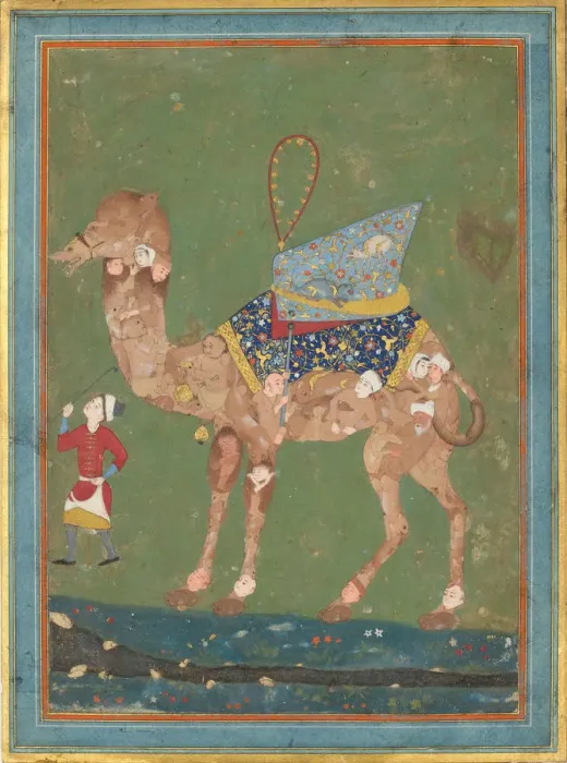 Framed Print : Composite Camel with Attendant, third quarter 16th century. Creator: Unknown Framed Print : Composite Camel with Attendant, third quarter 16th century. Creator: Unknown