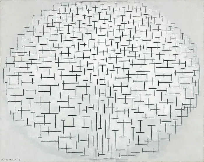 Framed Print : Composition 10 in black and white, 1915. Creator: Mondrian, Piet (1872-1944) Framed Print : Composition 10 in black and white, 1915. Creator: Mondrian, Piet (1872-1944)