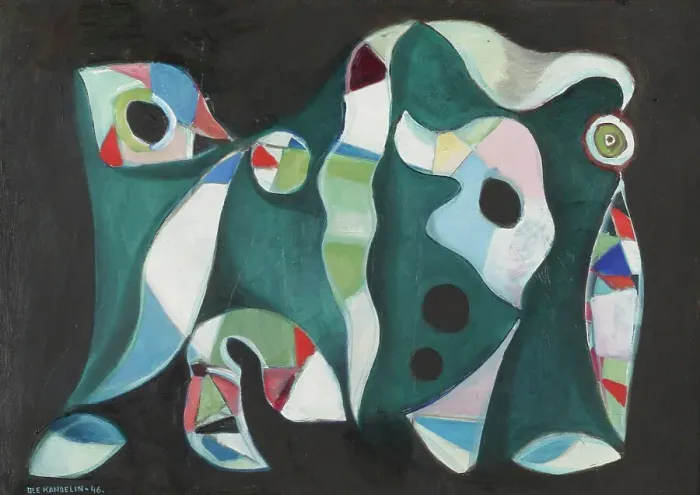 Framed Print : Composition, 1946. Creator: Ole Kandelin