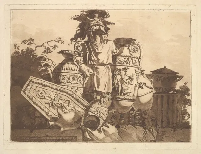 Framed Print : Composition with antiquities, from Recueil de Compositions par Lagrené Framed Print : Composition with antiquities, from Recueil de Compositions par Lagrené