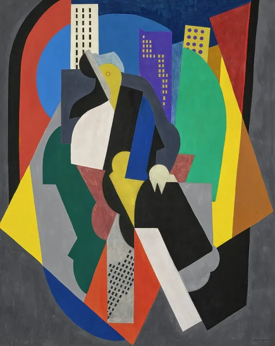 Framed Print : Composition, evocation figuree ou Sur l'avenue, 1920. Creator: Gleizes, Albert (1881-1953). Composition, evocation figuree ou Sur l'avenue, 1920 Framed Print : Composition, evocation figuree ou Sur l'avenue, 1920. Creator: Gleizes, Albert (1881-1953). Composition, evocation figuree ou Sur l'avenue, 1920