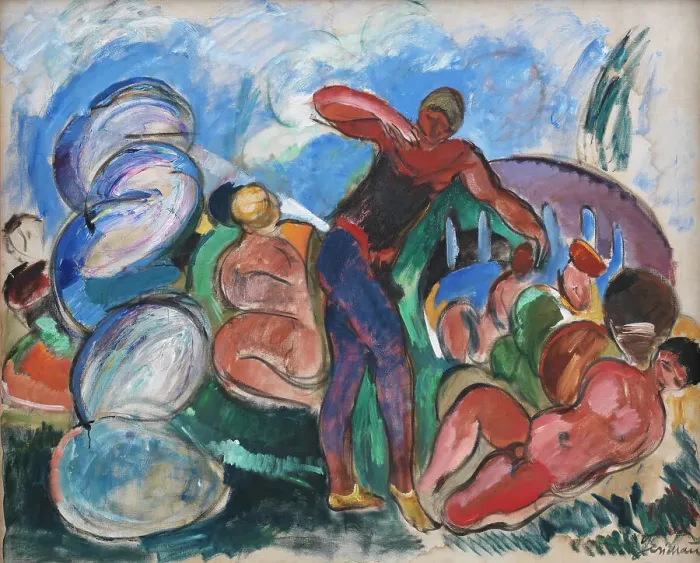 Framed Print : Composition with Figures, 1916. Creator: Jens Adolf Emil Jerichau Framed Print : Composition with Figures, 1916. Creator: Jens Adolf Emil Jerichau