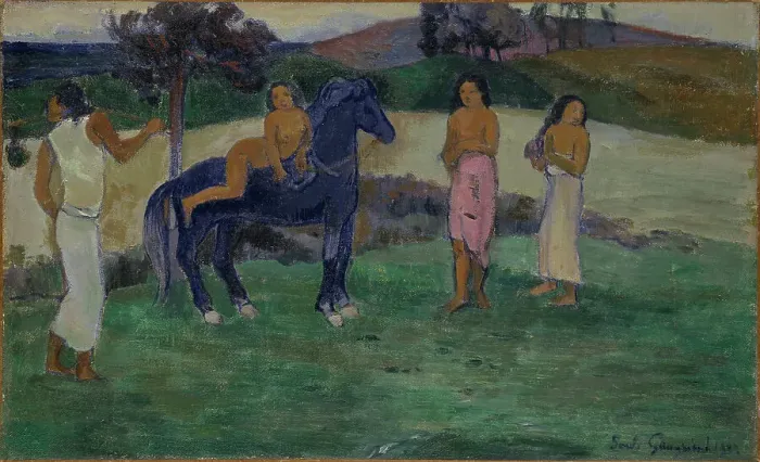 Framed Print : Composition with Figures and a Horse, 1902. Creator: Paul Gauguin Framed Print : Composition with Figures and a Horse, 1902. Creator: Paul Gauguin