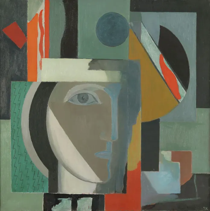Framed Print : Composition with a Head, c1925. Creator: Ragnhild Kaarbo