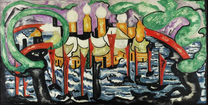 Framed Print : Composition no. 62, 1917. Creator: Heemskerck, Jacoba van (1876-1923) Framed Print : Composition no. 62, 1917. Creator: Heemskerck, Jacoba van (1876-1923)