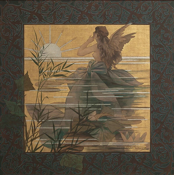 Composition with winged nymph at sunrise, 1887. Artist: Riquer Inglada, Alejandro de (1856-1920)