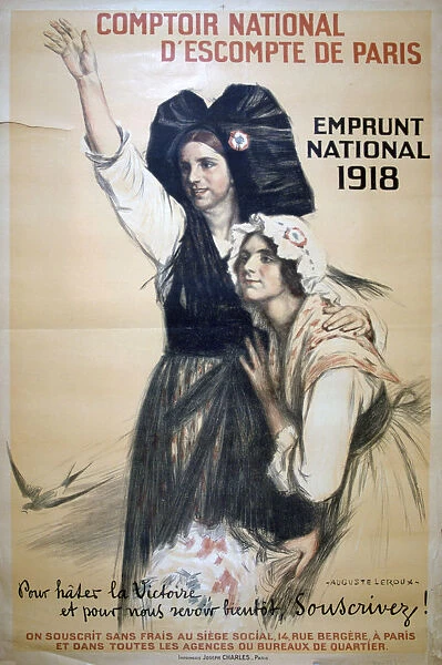 Comptoir National d Escompte de Paris, French World War I poster, 1918. Artist: Auguste Leroux