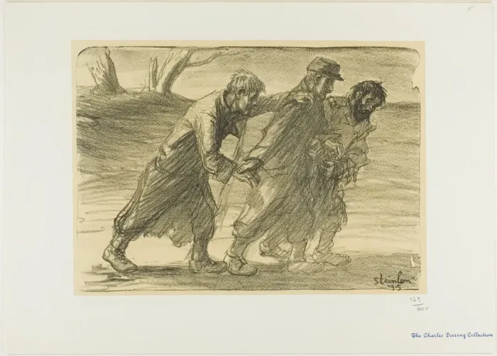Framed Print : Three Comrades, 1915. Creator: Theophile Alexandre Steinlen Framed Print : Three Comrades, 1915. Creator: Theophile Alexandre Steinlen