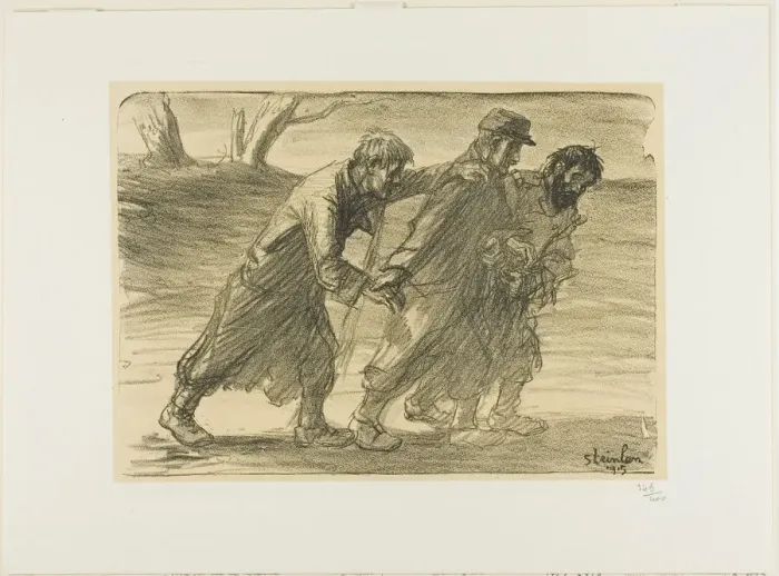 Framed Print : Three Comrades, plate five from Actualites, 1915. Creator Framed Print : Three Comrades, plate five from Actualites, 1915. Creator