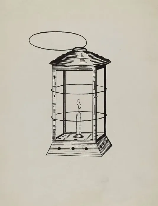Framed Print : Comstock Miner's Lantern, 1936. Creator: Florence Huston Framed Print : Comstock Miner's Lantern, 1936. Creator: Florence Huston