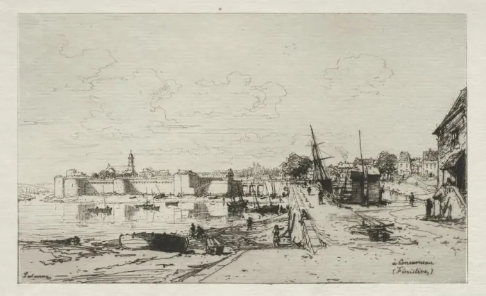 Framed Print : A Concarneau. Creator: Maxime Lalanne (French, 1827-1886) Framed Print : A Concarneau. Creator: Maxime Lalanne (French, 1827-1886)