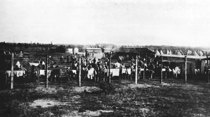 Framed Print : The concentration camp at Frith Hill, Camberley, 1914, (1915) Framed Print : The concentration camp at Frith Hill, Camberley, 1914, (1915)
