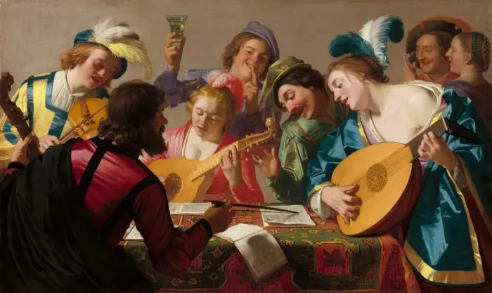 Framed Print : The Concert, 1623. Creator: Gerrit van Honthorst Framed Print : The Concert, 1623. Creator: Gerrit van Honthorst
