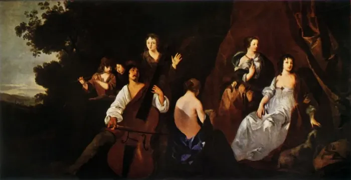 Framed Print : The Concert, c1650, (1944). Creator: Peter Lely Framed Print : The Concert, c1650, (1944). Creator: Peter Lely