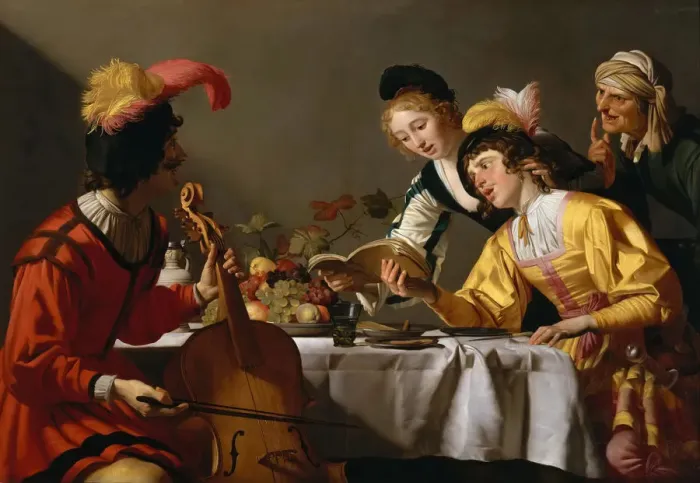 Framed Print : Concert, ca 1627. Creator: Honthorst, Gerrit, van (1590-1656) Framed Print : Concert, ca 1627. Creator: Honthorst, Gerrit, van (1590-1656)