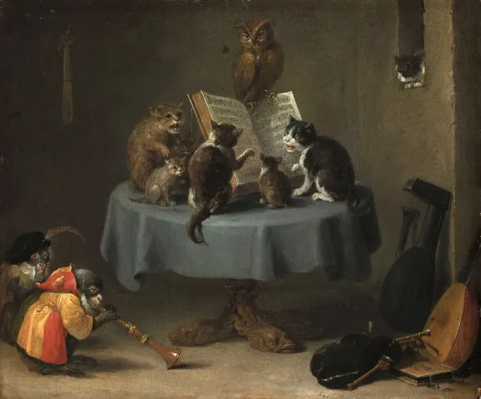 Framed Print : The Concert of Cats Framed Print : The Concert of Cats