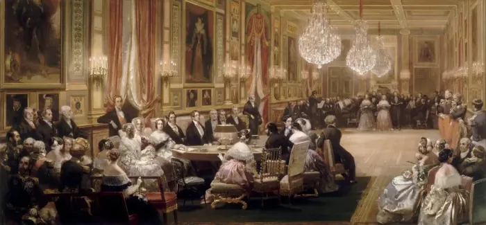 Framed Print : Concert in the Galerie des Guise at Chateau d Eu, 4th September 1843. Artist: Lami, Eugene Louis (1800-1890) Framed Print : Concert in the Galerie des Guise at Chateau d Eu, 4th September 1843. Artist: Lami, Eugene Louis (1800-1890)