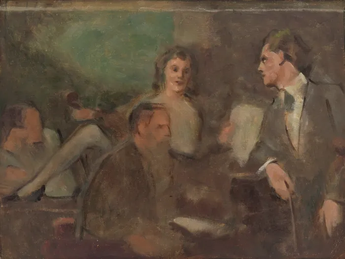 Framed Print : Concert at home, 1910-1930. Creator: Milan Thomka Mitrovsky Framed Print : Concert at home, 1910-1930. Creator: Milan Thomka Mitrovsky