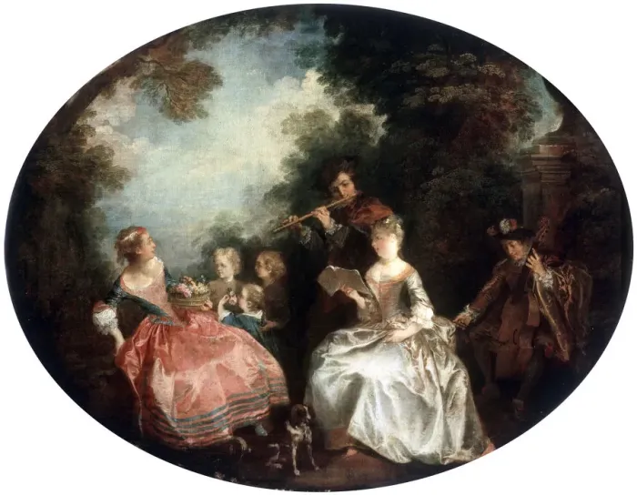 Framed Print : Concert in a Park, 18th century. Artist: Nicolas Lancret Framed Print : Concert in a Park, 18th century. Artist: Nicolas Lancret