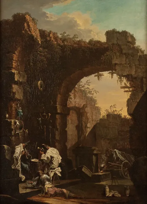 Framed Print : Concert in the Ruins, late 17th-mid-18th century. Creator: Alessandro Magnasco