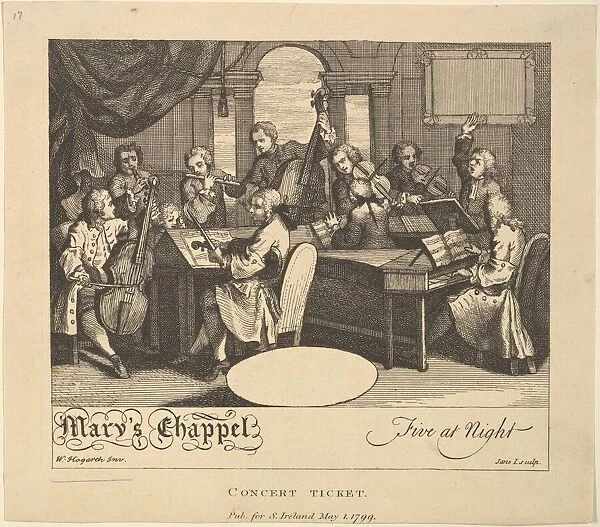 Concert Ticket - Mary's Chappel, Five at Night, May 1, 1799. Creator: Jane Ireland