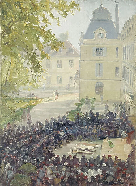 Concert for the wounded in courtyard of the Val-de-Grace military hospital, 1915. Creator: Ernest Victor Boudet