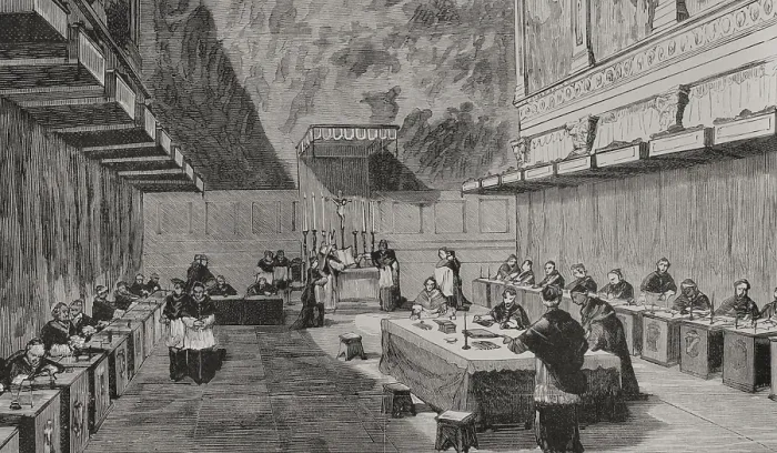 Framed Print : The conclave for the election of Pope Leo XIII, Rome, 1878. Creator: Unknown Framed Print : The conclave for the election of Pope Leo XIII, Rome, 1878. Creator: Unknown