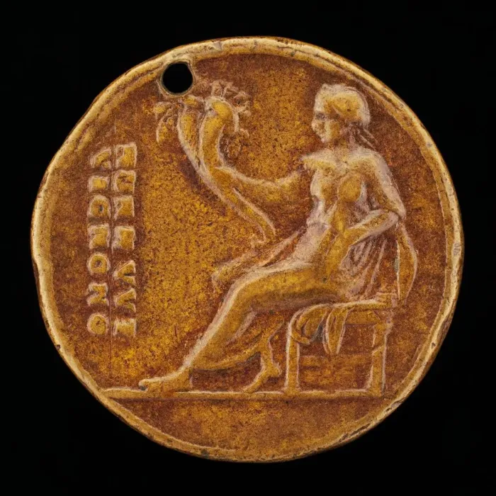 Framed Print : Concord Holding Cornucopiae [reverse]. Creator: Valerio Belli