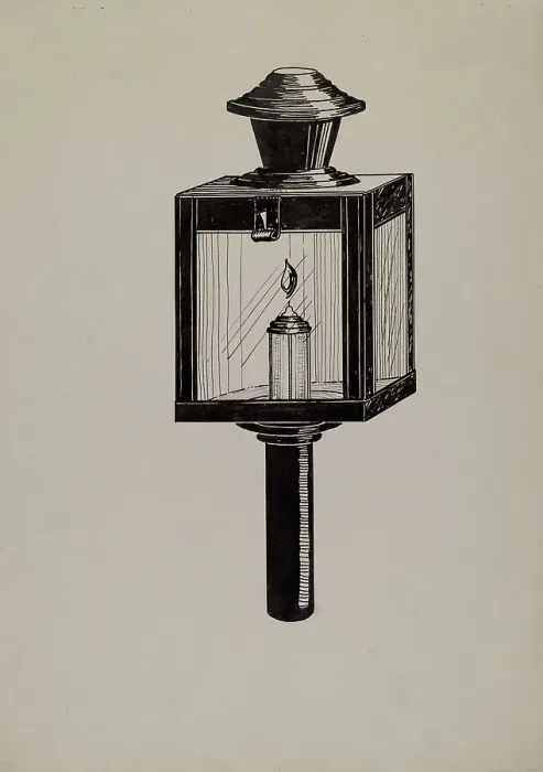 Framed Print : Concord Stage Lamp, 1936. Creator: Florence Huston Framed Print : Concord Stage Lamp, 1936. Creator: Florence Huston