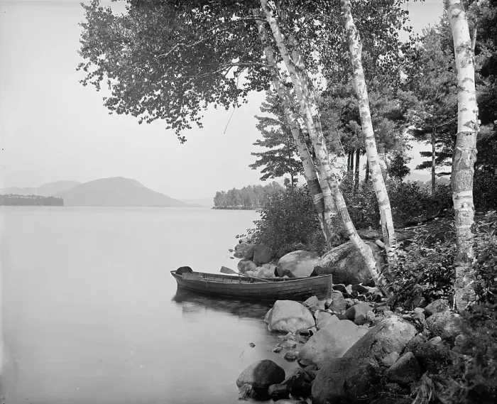 Framed Print : Concordia Bay, along the shore, Lake George, N.Y. (1904?). Creator: Unknown Framed Print : Concordia Bay, along the shore, Lake George, N.Y. (1904?). Creator: Unknown