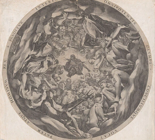 Concourse of the Gods on Mount Olympus, 1565. Creator: Cornelis Cort