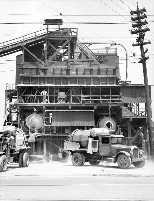 Framed Print : Concrete mixing plant, Birmingham, Alabama, 1936. Creator: Dorothea Lange Framed Print : Concrete mixing plant, Birmingham, Alabama, 1936. Creator: Dorothea Lange