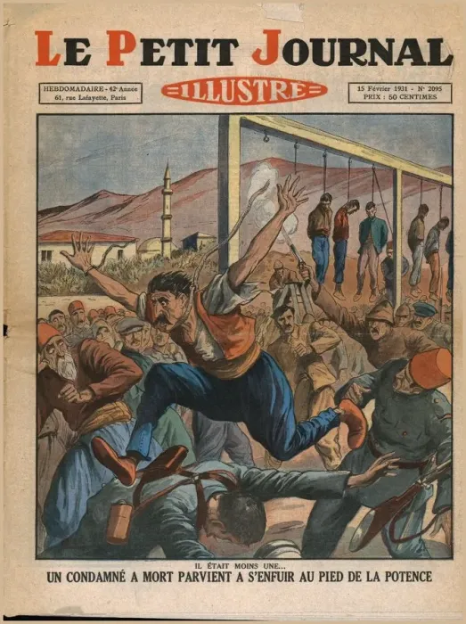 Framed Print : A condemned man escapes from the gallows, 1931. Creator: Unknown Framed Print : A condemned man escapes from the gallows, 1931. Creator: Unknown