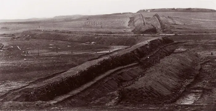 Framed Print : Confederate Earthworks, Centreville, Virginia, 1862. Creator: George N. Barnard