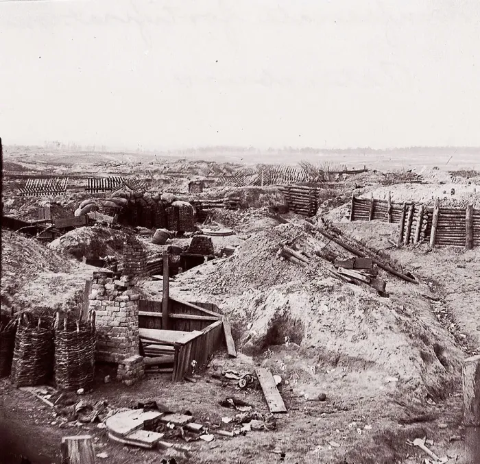 Framed Print : Confederate Fortifications, Petersburg, 1864. Creators: Tim O Sullivan Framed Print : Confederate Fortifications, Petersburg, 1864. Creators: Tim O Sullivan