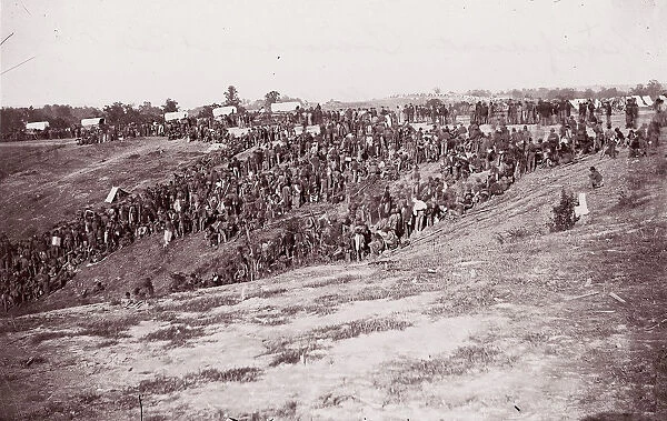 Confederate Prisoners at Belle Plain, 1863. Creator: Tim O Sullivan