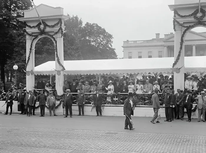 Framed Print : Confederate Reunion - President And Mrs. Wilson; Marshall, Etc. Reviewing Parade From Stand... 1917 Creator: Harris & Ewing. Confederate Reunion - President And Mrs. Wilson; Marshall, Etc Framed Print : Confederate Reunion - President And Mrs. Wilson; Marshall, Etc. Reviewing Parade From Stand... 1917 Creator: Harris & Ewing. Confederate Reunion - President And Mrs. Wilson; Marshall, Etc