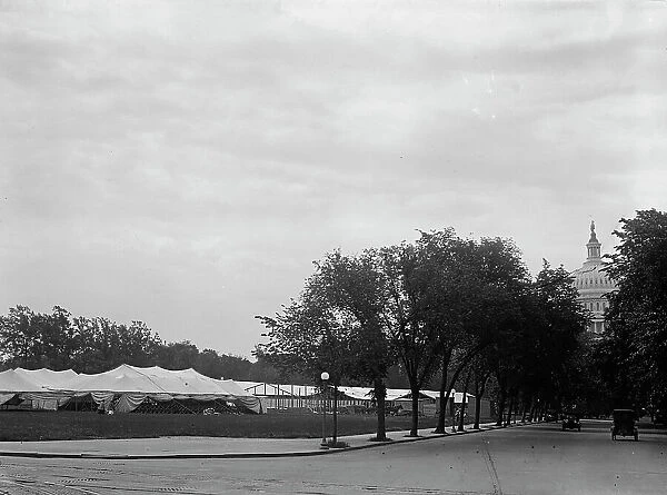 Confederate Reunion - Tents For Confederates, New Jersey Ave. And C Street, S.W. 1917. Creator: Harris & Ewing. Confederate Reunion - Tents For Confederates, New Jersey Ave. And C Street, S.W. 1917. Creator: Harris & Ewing
