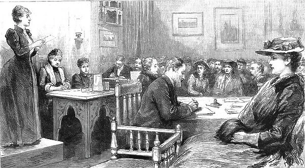 'Conference of the Women's Franchise League in Russell Square, 1891. Creator: Unknown