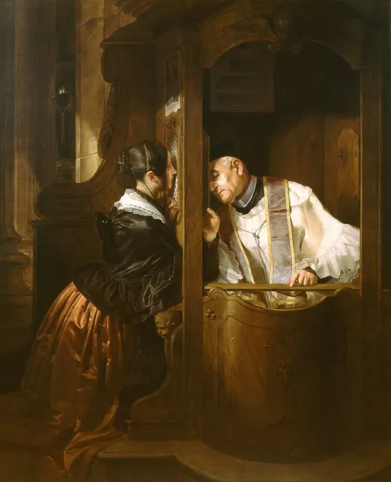 Framed Print : The Confession, 1838 Framed Print : The Confession, 1838