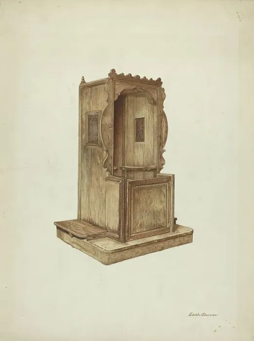 Framed Print : Confessional, 1939 / 1940. Creator: Edith Towner Framed Print : Confessional, 1939 / 1940. Creator: Edith Towner
